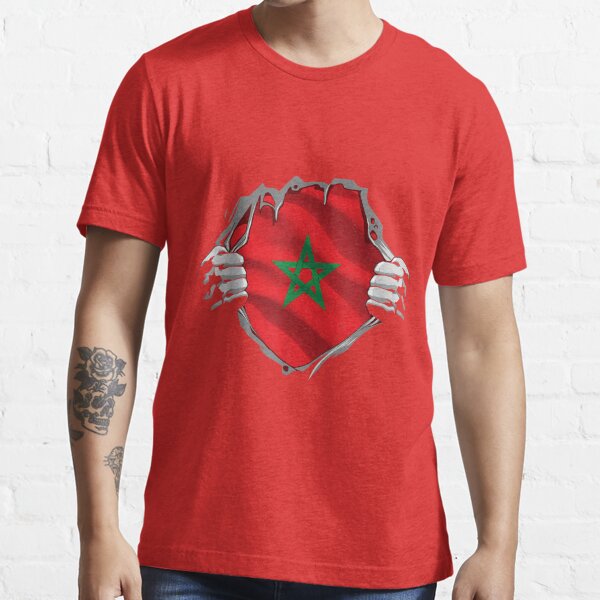 : Morocco Moroccan Star Flag Football Jersey T-Shirt : Clothing,  Shoes & Jewelry