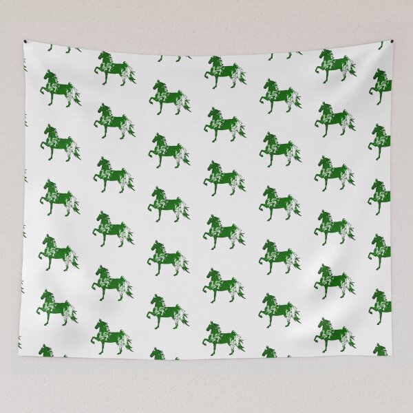 Item preview, Swirly Saddlebred Trotting Green and White designed and sold by theaadesigns.