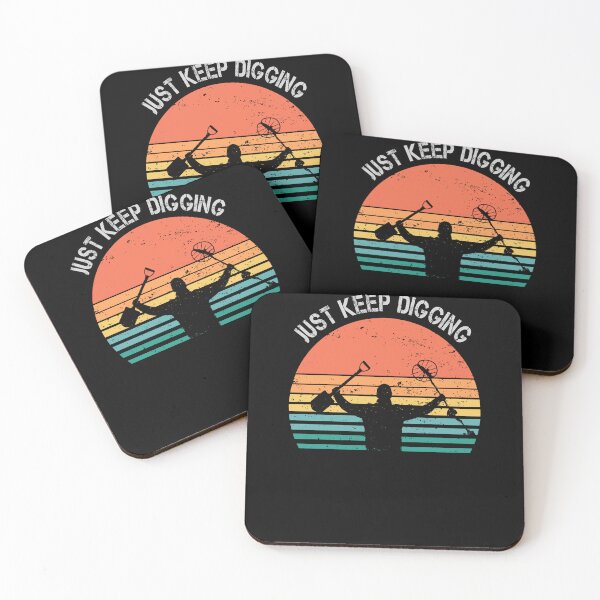 Item preview, Funny Metal detector retro sunset just keep digging  designed and sold by TipTopTapo.