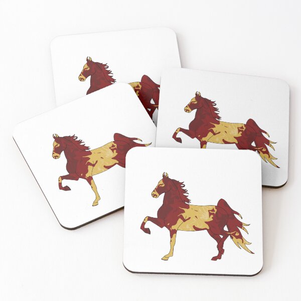 Item preview, Swirly Saddlebred Trotting Red and Yellow designed and sold by theaadesigns.