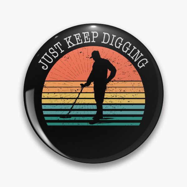 Item preview, Funny Metal detector retro sunset just keep digging  designed and sold by TipTopTapo.