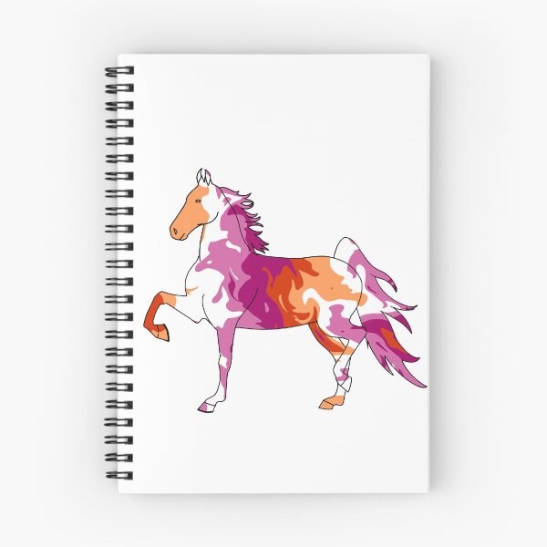 Item preview, Swirly Saddlebred Trotting Pink White Orange designed and sold by theaadesigns.