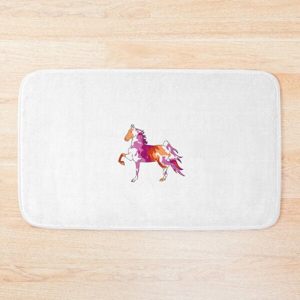 Item preview, Swirly Saddlebred Trotting Pink White Orange designed and sold by theaadesigns.
