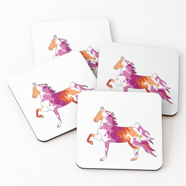 Item preview, Swirly Saddlebred Trotting Pink White Orange designed and sold by theaadesigns.