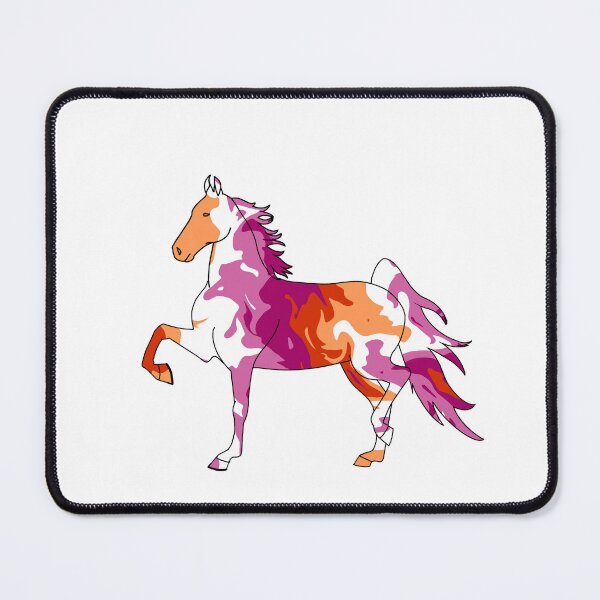 Item preview, Swirly Saddlebred Trotting Pink White Orange designed and sold by theaadesigns.