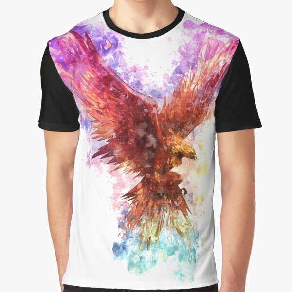 Aperçu de l'œuvre Aquarelle Rainbow Phoenix créée et vendue par insomniacart.