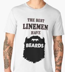 Lineman Beards Gift Power Electrician Linemen Bearded T Shirt Men S Premium