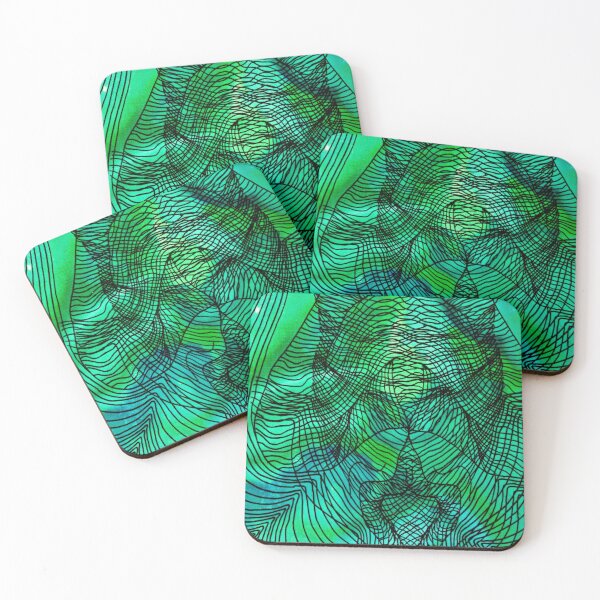 Item preview, Blue Green Abstract Mushroom designed and sold by Anniek Meyden.