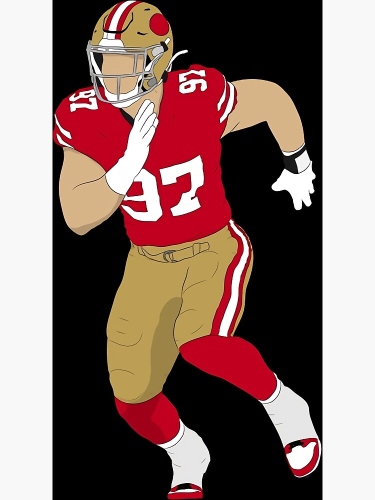 Nick Bosa 97 San Francisco 49ers the football tour vintage poster