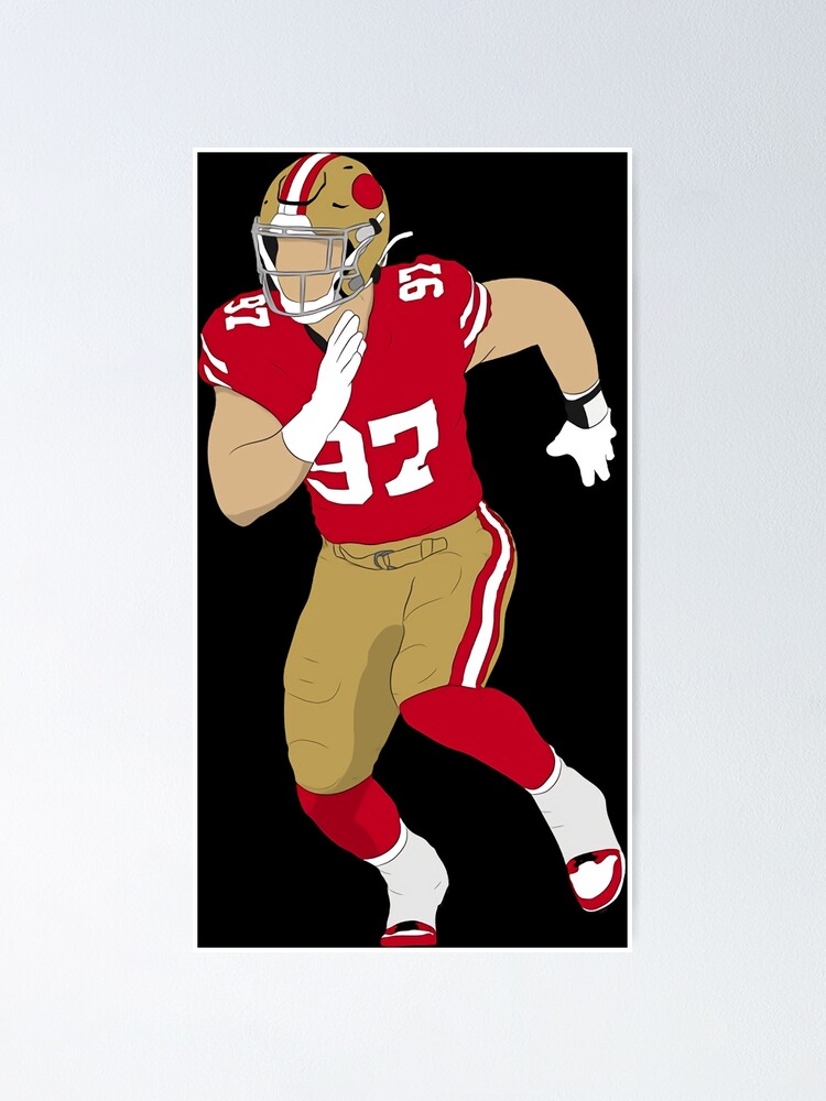 Nick Bosa 97 San Francisco 49ers the football tour vintage poster