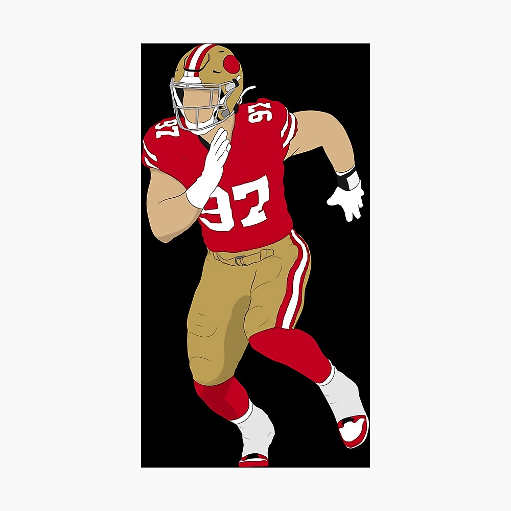 Nick Bosa San Francisco 49ers Football Illustrated Art Poster 