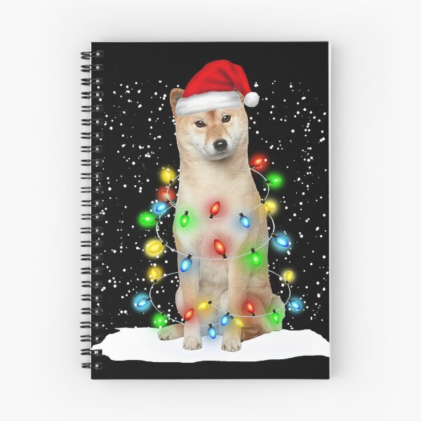 Item preview, Shiba Inu Christmas Santa Hat Xmas Color Lights designed and sold by AraJordeStore.