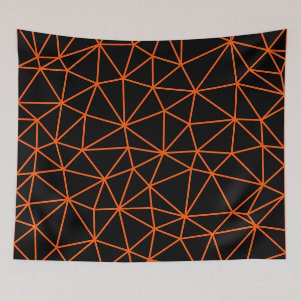 Item preview, Halloween Black and Orange Geometric Abstract Web Pattern  designed and sold by patternsoup.
