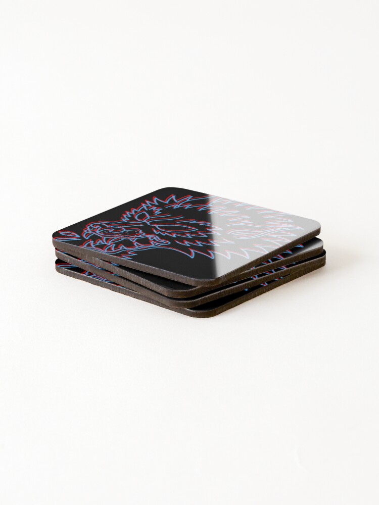 Thumbnail 4 of 5, Coasters (Set of 4), 3D Wolf designed and sold by Rabbid--Rabbit.