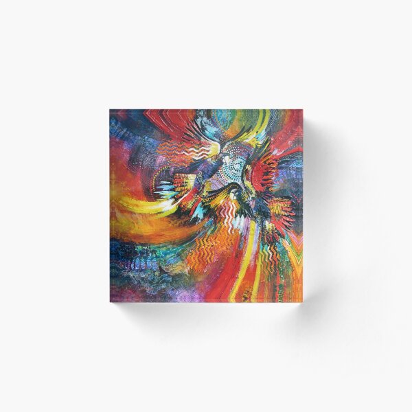 Flight of the Redtailed Black Cockatoo Acrylic Block