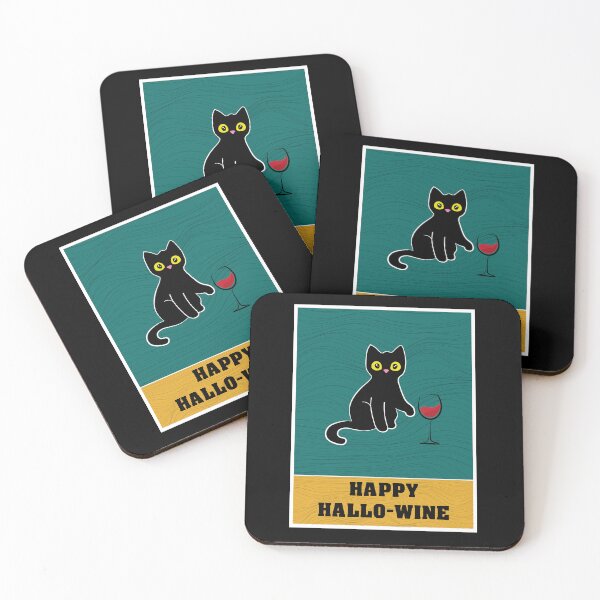 Item preview, Black cat wishing happy Hallo-wine designed and sold by Martapp.