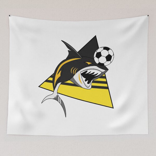 Item preview, Yellow Shark Playing Soccer designed and sold by OJ-Creatives.