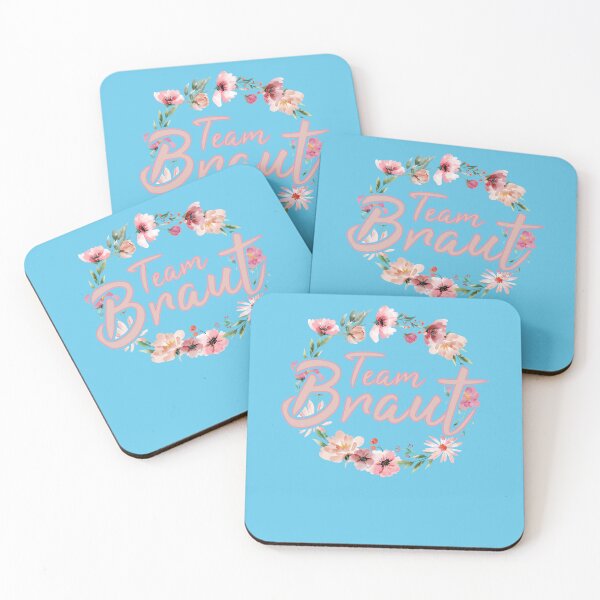 Artikelvorschau, Team Braut Wasserfarben Blumen Bride JGA entworfen und verkauft von EbnerPrints.