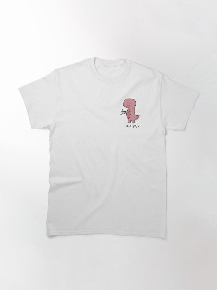Thumbnail 3 of 7, Classic T-Shirt, 'Tea-Rex' Illustration designed and sold by bloemsgallery.