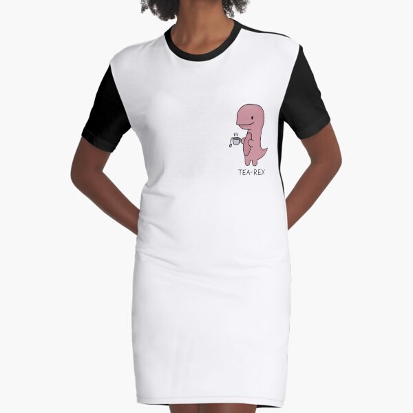 'Tea-Rex' Illustration Graphic T-Shirt Dress