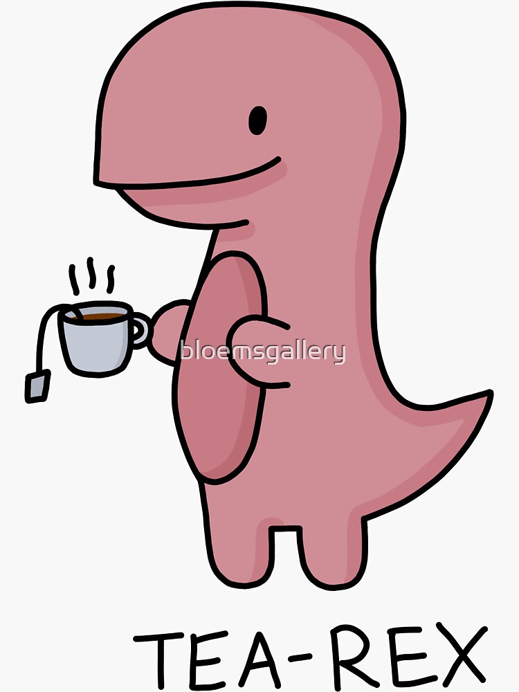 Discover 'Tea-Rex' Illustration Sticker