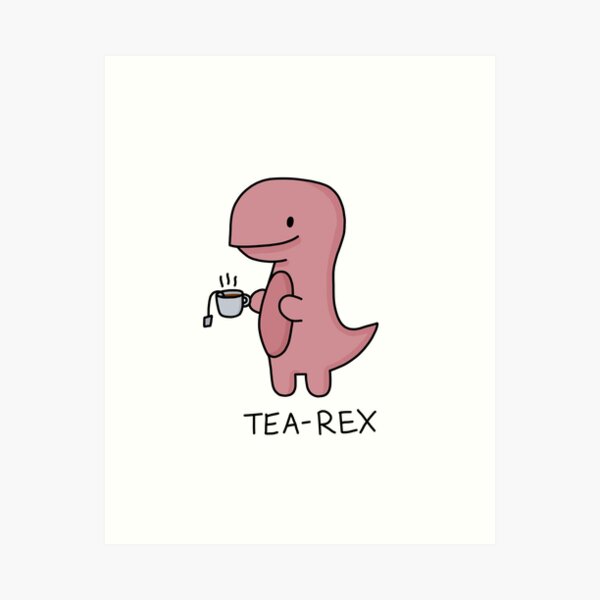 Item preview, 'Tea-Rex' Illustration designed and sold by bloemsgallery.