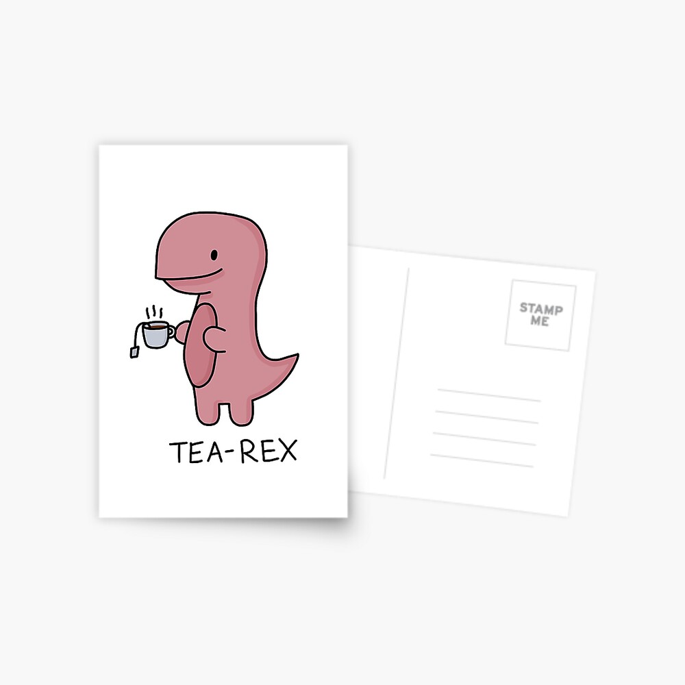 'Tea-Rex' Illustration Postcard