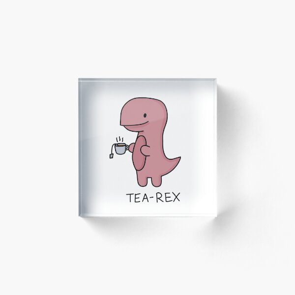 'Tea-Rex' Illustration Acrylic Block