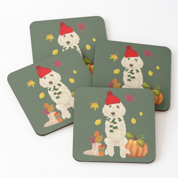 Item preview, Cream Goldendoodle Fall Vibes designed and sold by MameDesign.