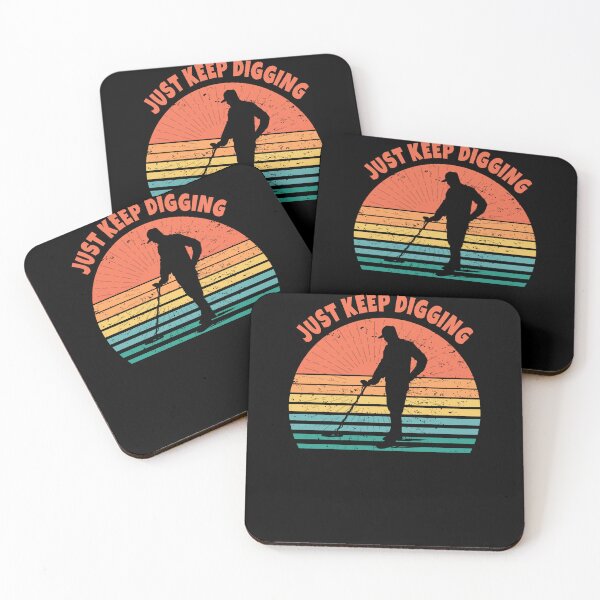 Item preview, Metal Detecting retro sunset just keep digging  designed and sold by TipTopTapo.