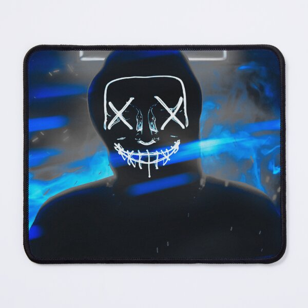 Item preview, Blue Neon silhouette of a Dark Man with a Scary Face designed and sold by Dven-Clothes.