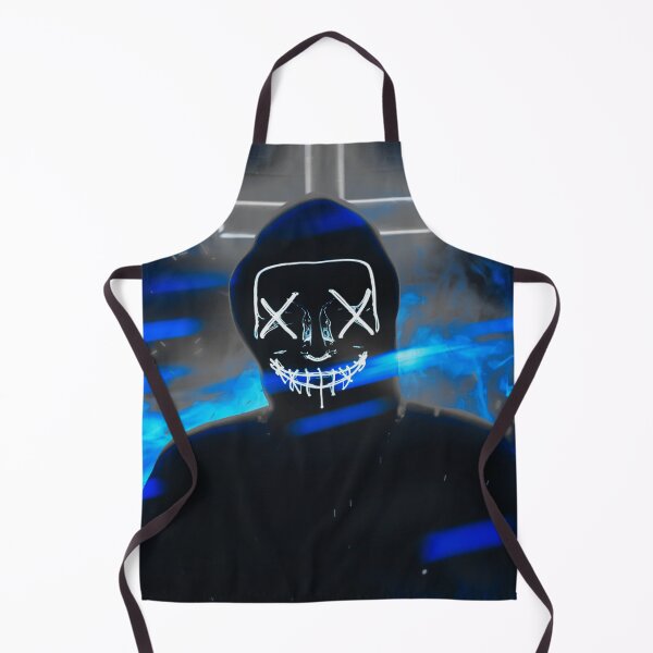 Item preview, Blue Neon silhouette of a Dark Man with a Scary Face designed and sold by Dven-Clothes.