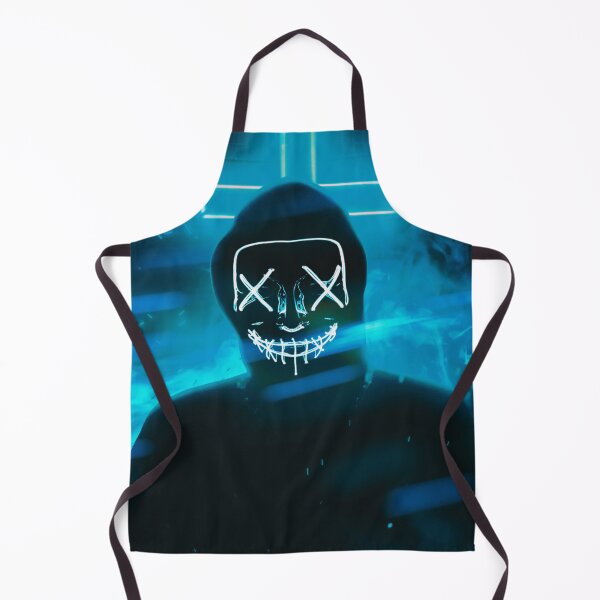 Item preview, Light Blue Neon silhouette of a Dark Man with a Scary Face designed and sold by Dven-Clothes.