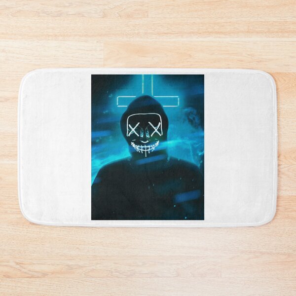 Item preview, Light Blue Neon silhouette of a Dark Man with a Scary Face designed and sold by Dven-Clothes.