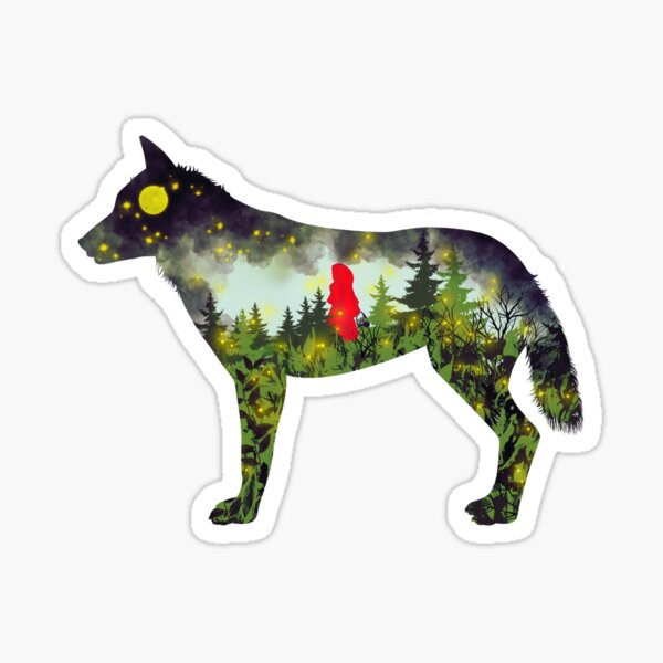 Big Bad Wolf Sticker For Sale By Gracefullizard Redbubble