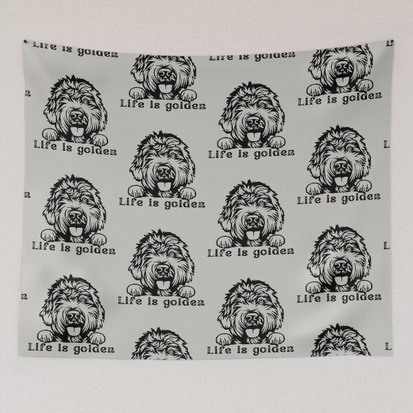 Item preview, Life is Golden with a Goldendoodle designed and sold by MameDesign.