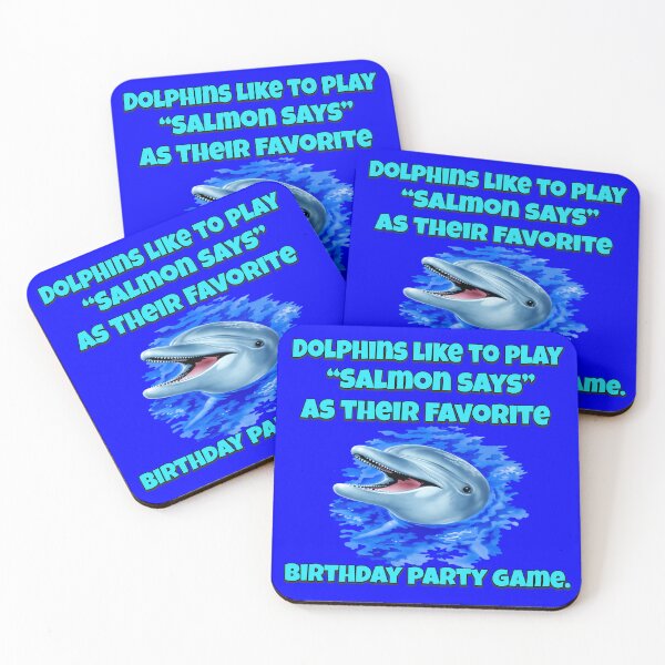 Item preview, Dolphin Pun Design Dolphins Like To Play “Salmon Says” As Their Favorite Birthday Party Game designed and sold by fantasticdesign.