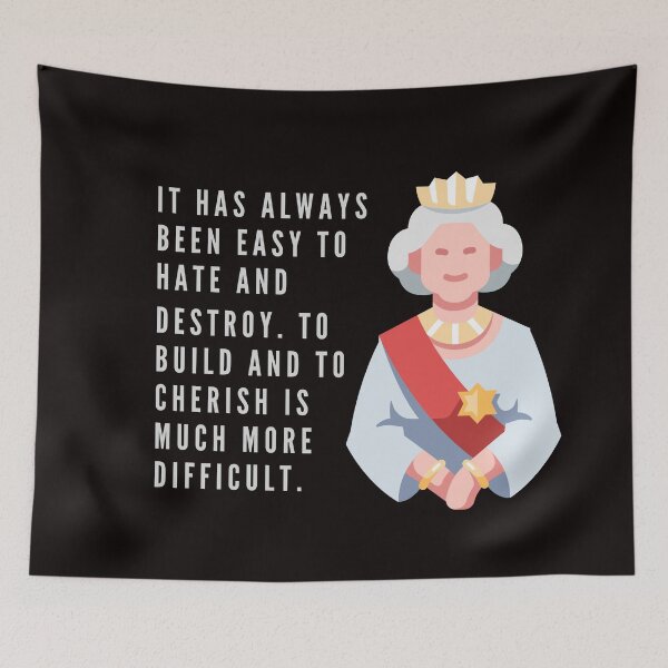 Item preview, "It has always been easy to hate and destroy. To build and to cherish is much more difficult."  — in her 1957 Christmas broadcast designed and sold by Psycheek.