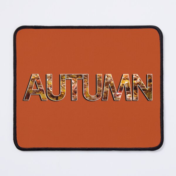 Item preview, Autumn text filled with red, yellow and orange fallen leaves. designed and sold by Malo35400.