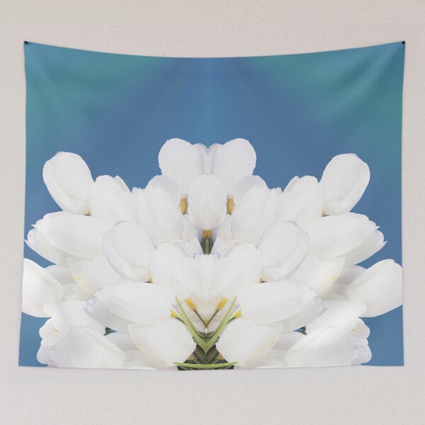Item preview, Simple White Tulips Mirror Spray of Teal and Green designed and sold by BGGretchen.
