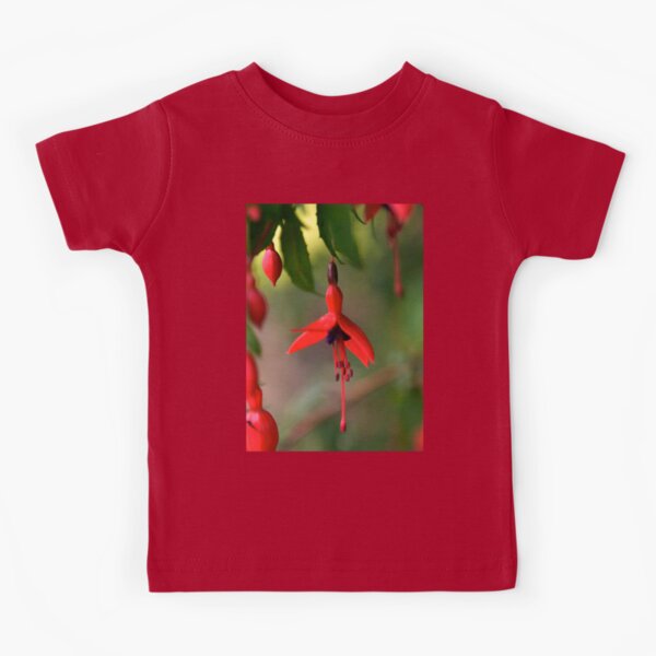 Single Wild Fuchsia Flower, Loch Na Fooey Kids T-Shirt