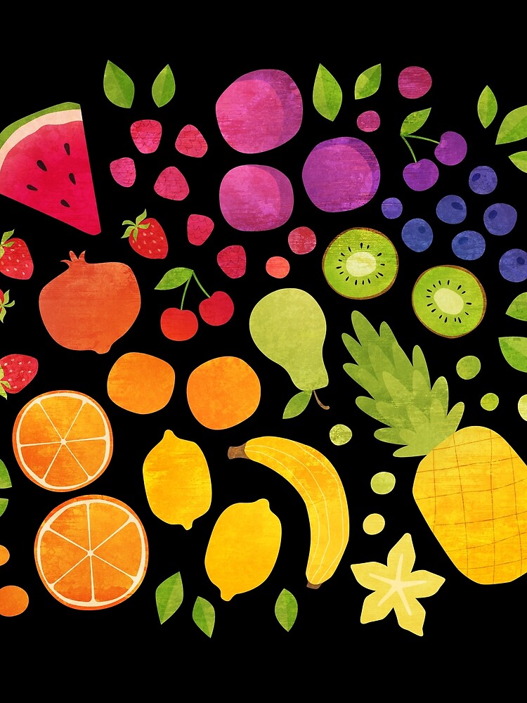 Thumbnail 3 of 3, Scarf, Fruit! designed and sold by RikDrawsThings.
