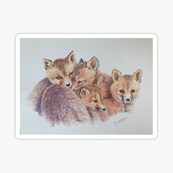 Item preview, Young fox cubs  designed and sold by RutlandArt.