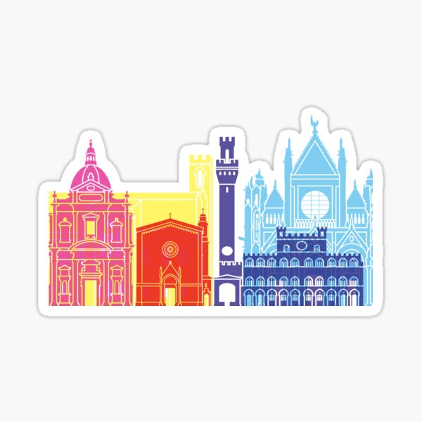 Siena skyline pop Sticker