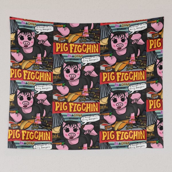 Item preview, PIG FIGCHIN pulp fiction pig  designed and sold by lululsq.