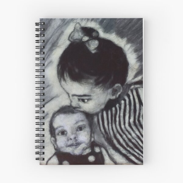 Item preview, children's portrait black and white portrait children's kisses designed and sold by FLEURDELAINE04.