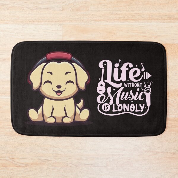 Item preview, Life without music is lonely - Retriever Dog sitting hearing music  designed and sold by All-About-Life.