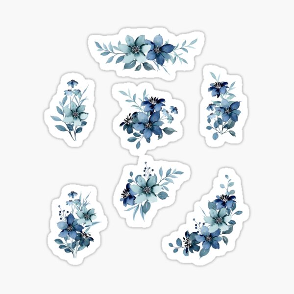 Artikel-Vorschau von Blaue Aquarellblumen, designt und verkauft von VintagePathway.
