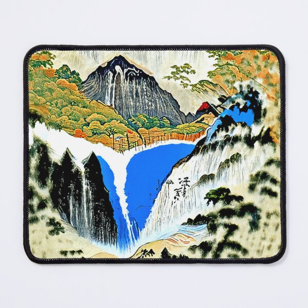 Artikelvorschau, Ein japanischer Wasserfall-Holzschnitt im Ukiyo-E-Stil #2 entworfen und verkauft von ReidDesigns.