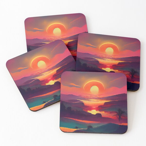 Item preview, Red Sunset Beyond the Valley Painting designed and sold by StudioVuoma.